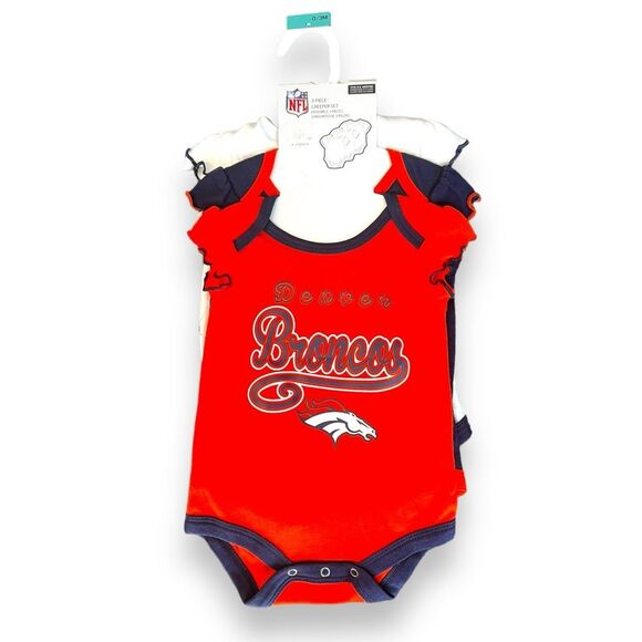 NFL Baby Denver Broncos Creeper 3-Piece Set Bodysuits Multi 0-3 Months - Picture 4 of 6